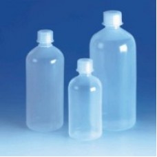 Бутылка узкогорлая круглая, 250 мл, пластиковая PE-LD, с завинчивающейся крышкой PP (94989) (Vitlab)